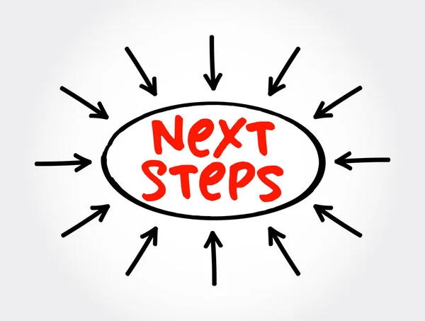 Next Steps Text Arrows Concept Presentations Reports — Stock Vector