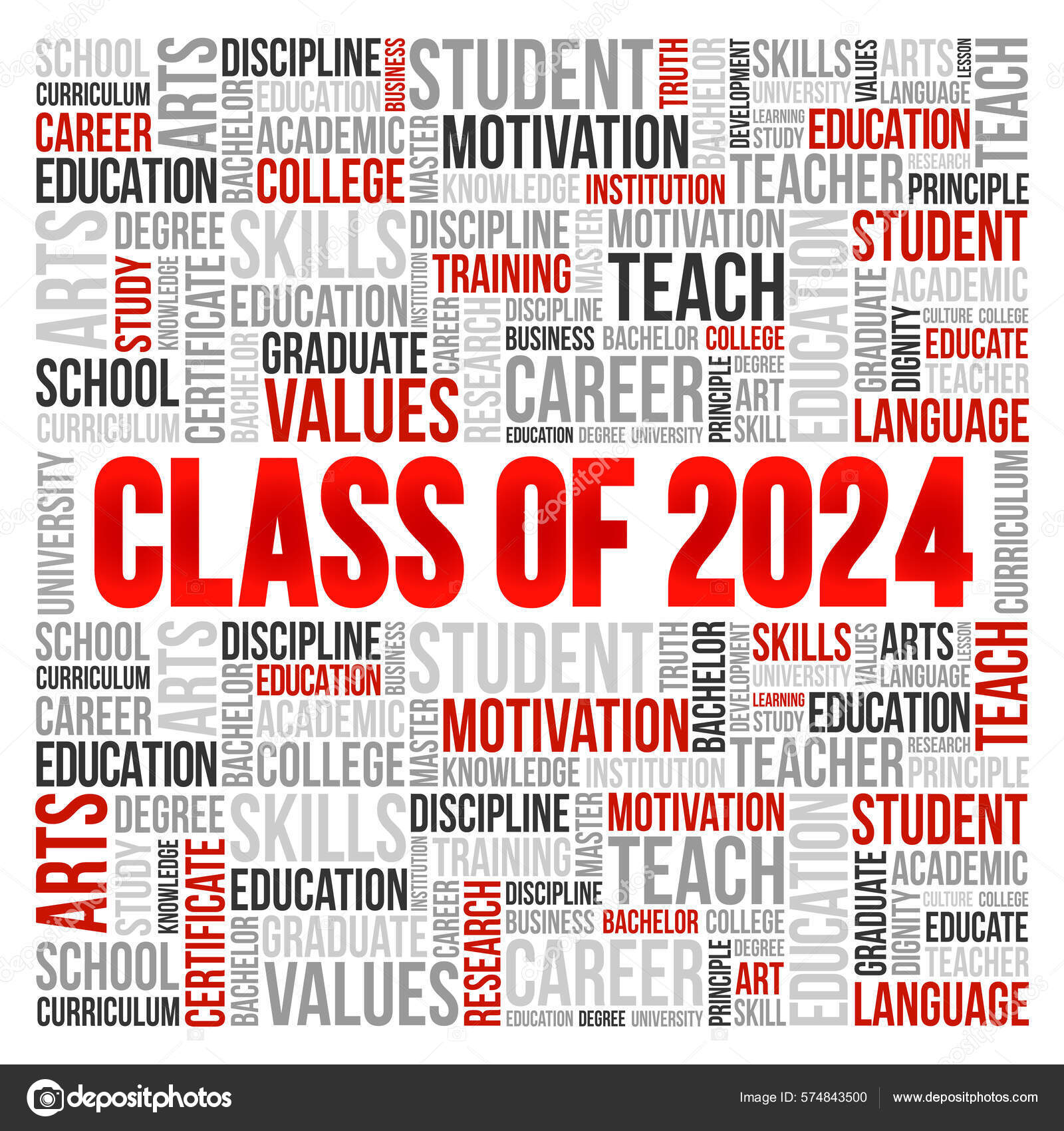 Classe 2025 Mot Nuage Collage Éducation Concept Arrière Plan image
