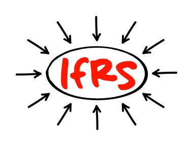 IFRS Uluslararası Mali Raporlama Standartları - kamu kuruluşlarının mali beyanları için bir dizi muhasebe kuralları, oklu kısaltma metni