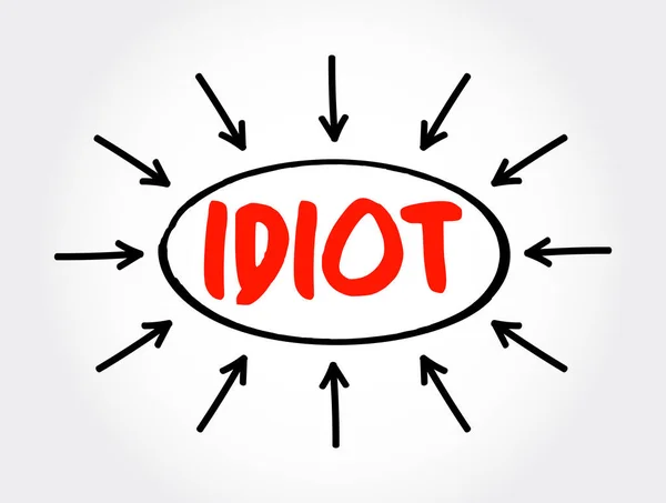 Idiot Text Arrows Concept Presentations Reports — Stock Vector
