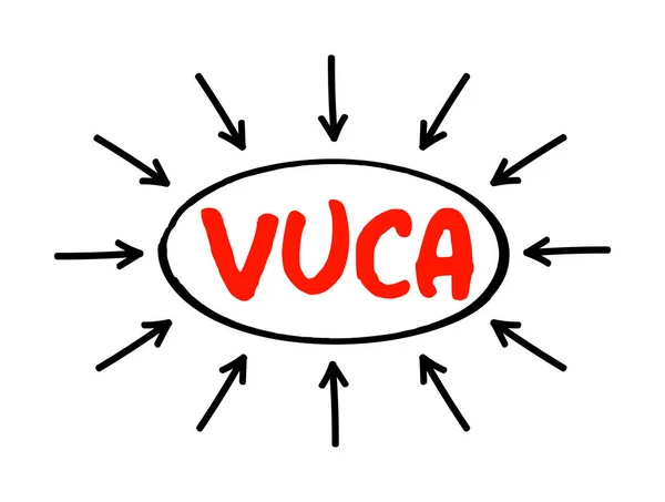 Волатильность Неопределенность Сложность Неоднозначность Vuca Объединяет Четыре Различных Типа Проблем — стоковый вектор