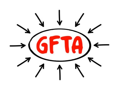 GFTA Grand Free Trade Area - Afrika 'daki bazı bölgesel bloklar tarafından Afrika-içi ticareti artırmak için öngörülen proje, oklu kısaltma metni
