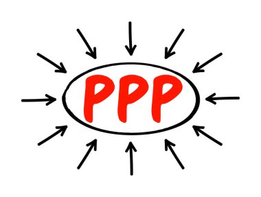 PPP - Satın Alma Gücü Paritesi veya Kamu Özel Ortaklığı kısaltması metni, oklu iş kavramı