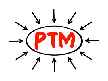 PTM Fiziksel Teknoloji Modeli - bir ürün, hizmet veya girişim için çözüm sağlayan fiziksel elementlerin düzenlenmesi, kısaltma metni ve oklar