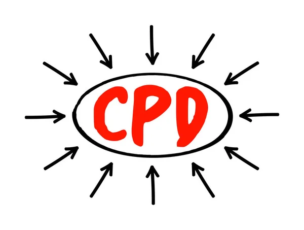 Cpd Continuing Professional Development Непрерывное Образование Поддержания Знаний Навыков Аббревиатура — стоковый вектор