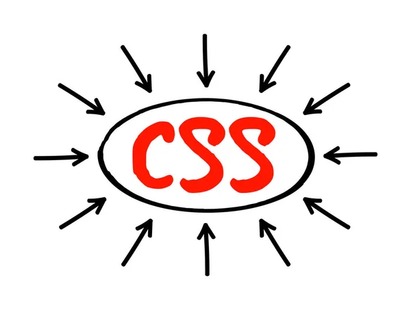 Css Cascading Style Sheets 화살표가 마크업 언어로 문서를 묘사하는 사용되는 — 스톡 벡터