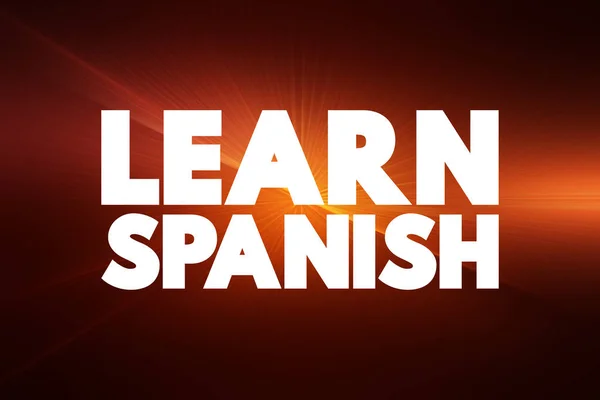 Naučte Španělsky Text Citát Koncept Pozadí — Stock fotografie