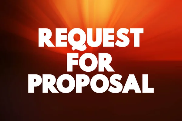 Request Proposal Document Solicits Proposal Made Bidding Process Text Concept — Stock Photo, Image