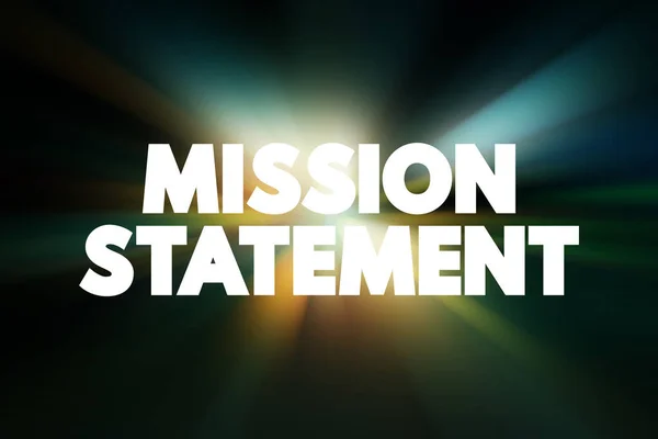 Mission Statement Spiegazione Sintetica Della Ragione Esistenza Dell Organizzazione Contesto — Foto Stock