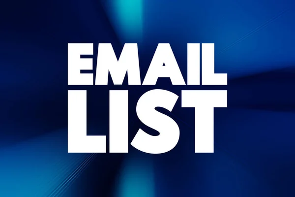 Email List - collection of email addresses, text concept background