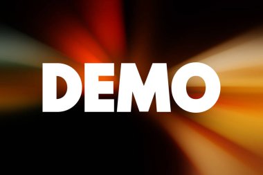Demo - bir ürünün ya da tekniğin tanıtımı, metin kavramı arka planı