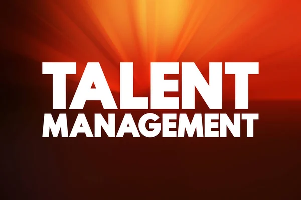 Talent management - anticipation of required human capital for an organization and the planning to meet those needs, text concept background