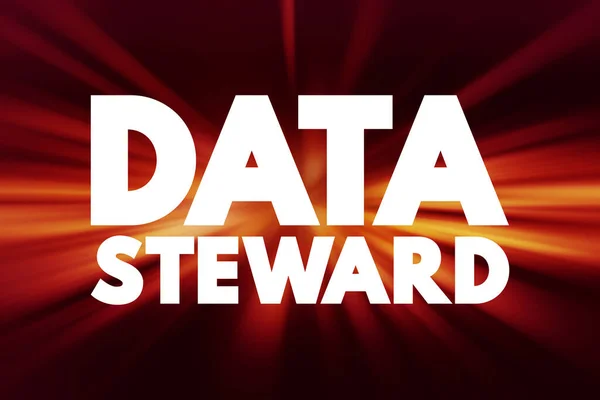 Data steward - oversight or data governance role within an organization, text concept for presentations and reports