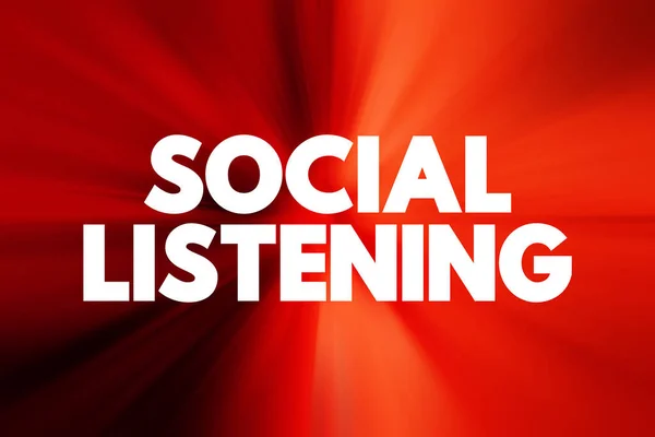 Social Listening - process of understanding the online conversation about a company or brand, text concept background