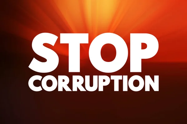 Stop Corruption text quote, concept background