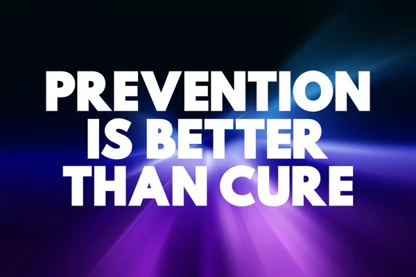 Prevenção Melhor Que Cure Citação Texto Fundo Conceito — Fotografia de Stock