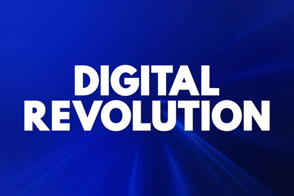 Digital Revolution Shift Mechanical Analogue Electronic Technology Digital Electronics Text — Stock Photo, Image