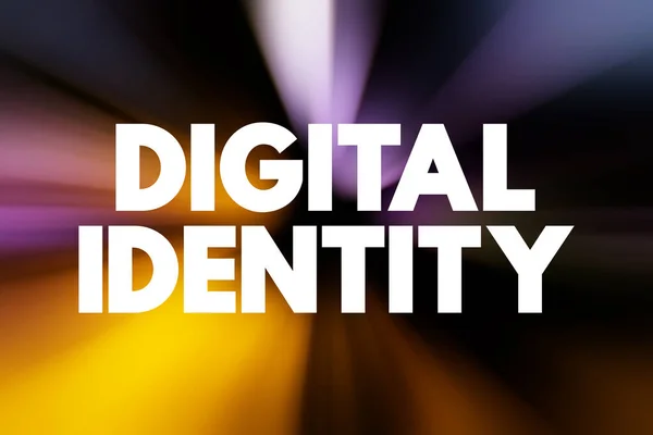 Digital identity - information on an entity used by computer systems to represent an external agent, text concept background