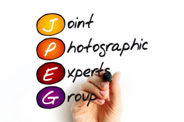 JPEG - Joint Photographic Experts Group acronym, concept background clipart