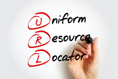 URL - Uniform Resource Locator, İnternet, kısaltma metin konsepti arka planındaki bir kaynağı belirlemek için kullanılan eşsiz bir tanımlayıcıdır