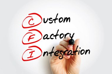 CFI - İşaretleyici, iş konsepti geçmişi ile Özel Fabrika Entegrasyonu kısaltması