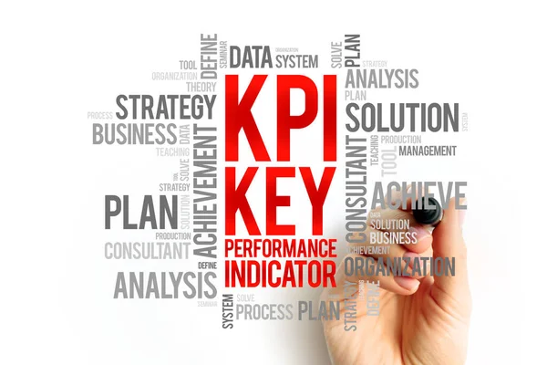 Kpi Key Performance Indicator Wort Wolke Geschäftskonzept Hintergrund — Stockfoto