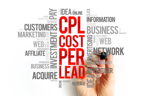 Cpl Cost Lead Word Cloud Business Concept Background — Stock Photo, Image