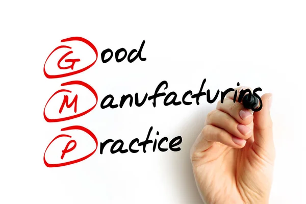 Gmp Good Manufacturing Practice Systeem Ervoor Zorgen Dat Producten Consequent — Stockfoto