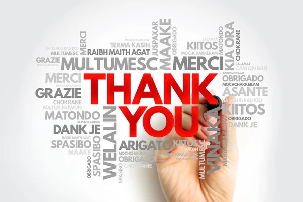 Thank You Word Cloud Marker Different Languages Concept Background — Stock Photo, Image