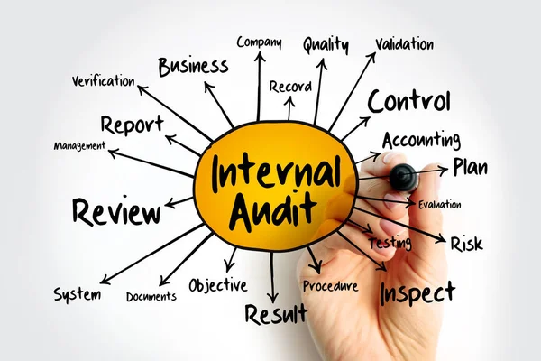 Auditoria Interna Mapa Mental Fluxograma Com Marcador Conceito Negócio Para — Fotografia de Stock