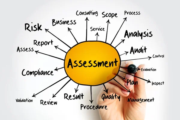 Assessment Zihin Haritası Sunum Raporlar Için Konsepti — Stok fotoğraf