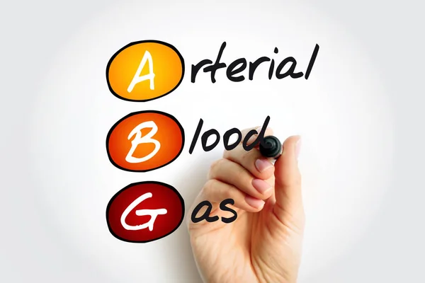 Abg Arterial Blood Gas Teste Mede Acidez Níveis Oxigênio Dióxido — Fotografia de Stock