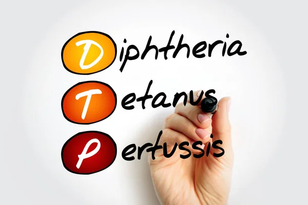 Dtp Diphtheria Tetanus Pertussis Enfermedades Bacterianas Que Pueden Prevenir Forma — Foto de Stock