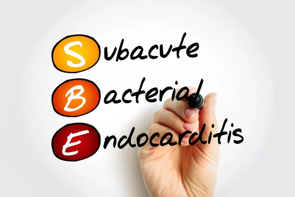 Sbe Endocardite Bacteriana Subaguda Tipo Endocardite Infecciosa Fundo Conceito Texto — Fotografia de Stock