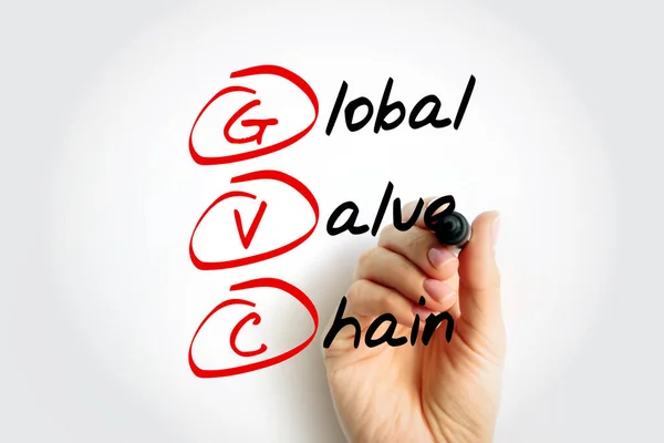 Gvc Global Value Chain Полный Спектр Деятельности Экономических Субъектов Занимающихся — стоковое фото