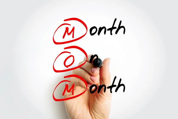 Mom Month Month Confronto Dei Dati Mese Mese Precedente Acronimo — Foto Stock