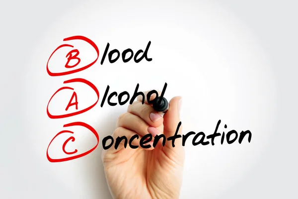 Bac Blood Alcohol Concentration Medida Álcool Sangue Como Uma Porcentagem — Fotografia de Stock