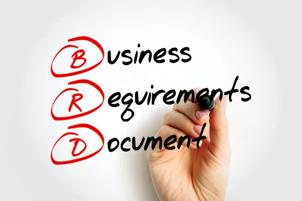 Brd Business Requirements Document Formeel Document Dat Doelstellingen Verwachtingen Schetst — Stockfoto