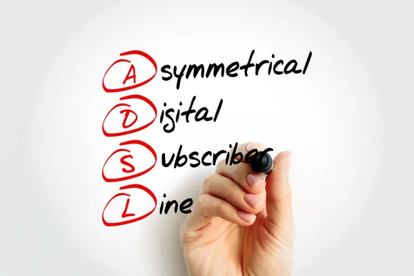 Adsl Asymmetrical Digital Subscriber Line Akronym Mit Marker Technologiekonzept Hintergrund — Stockfoto