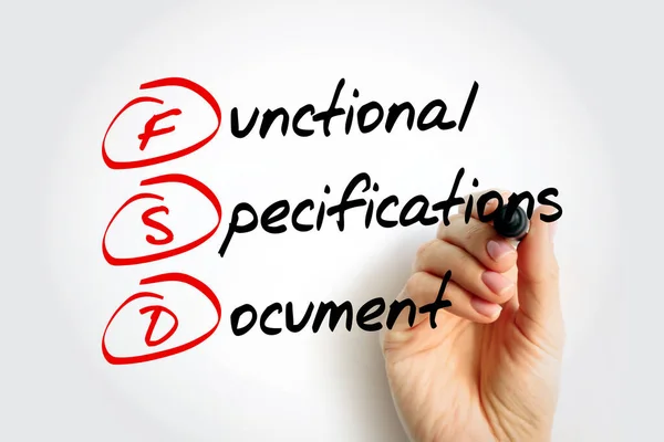Fsd Functional Specifications Document Ist Ein Dokument Das Die Funktionen — Stockfoto