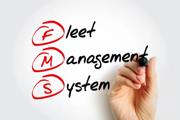 Fms Fleet Management System Acronymi Con Marker Background Del Concetto — Foto Stock