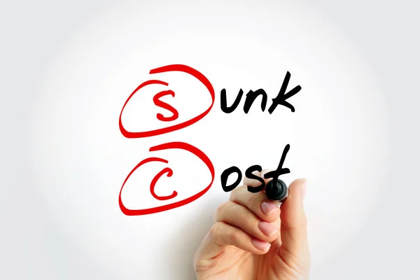 Sunk Cost Cost Has Already Been Incurred Cannot Recovered Acronym — Stock Photo, Image