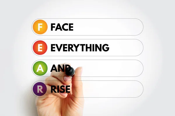 Fear Face Everything Rise Acronym Marker Concept Background — Stock Photo, Image