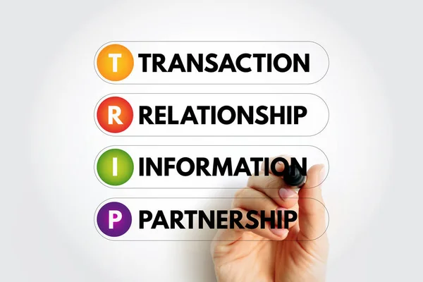 Trip Transaction Relationship Information Partnership Acronym Marker Business Concept Background — Stock Photo, Image