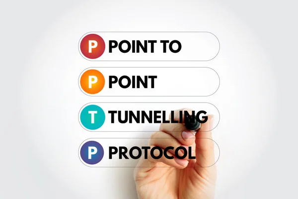 Pptp Point Point Tunnelling Protocol Metode Untuk Mengimplementasikan Jaringan Pribadi — Stok Foto