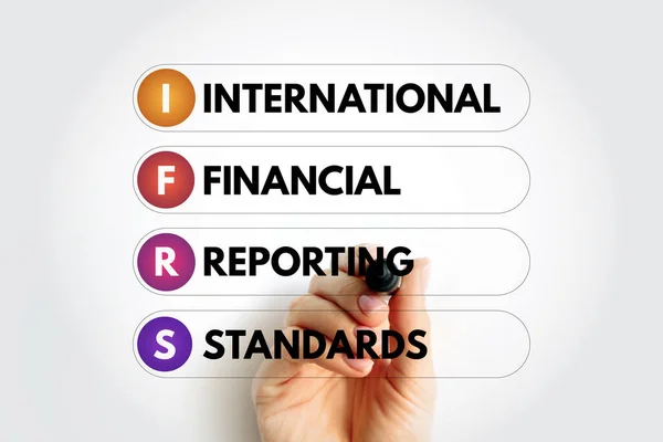 IFRS International Financial Reporting Standards - set of accounting rules for the financial statements of public companies, acronym text concept background