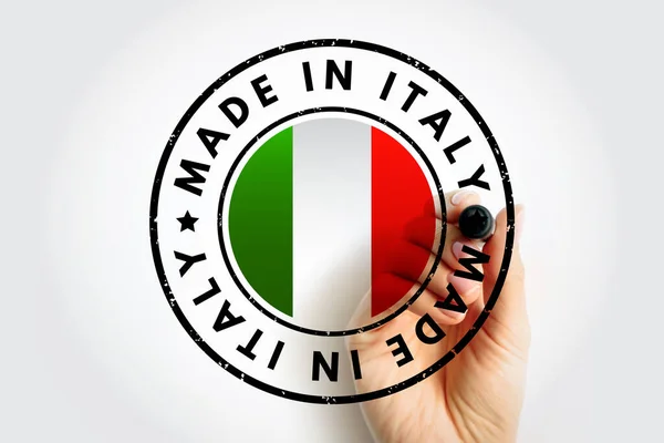 意大利制造的文字徽章 概念背景 — 图库照片