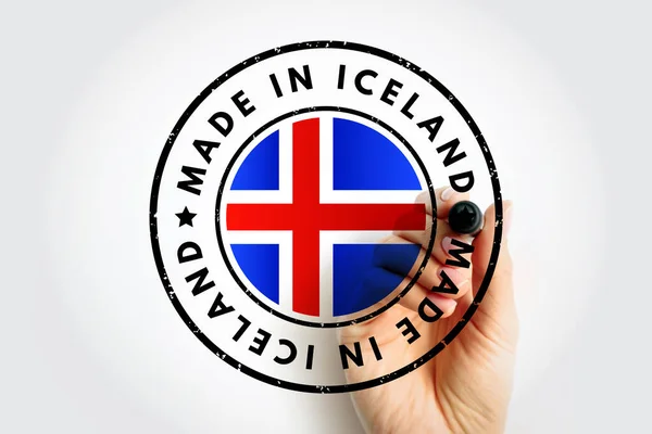 Made Iceland Text Emblem Badge Concept Background Marker — Stock Photo, Image