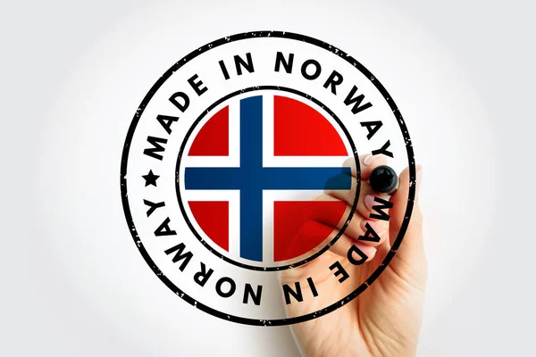 Badge Emblème Texte Made Norway Fond Concept — Photo