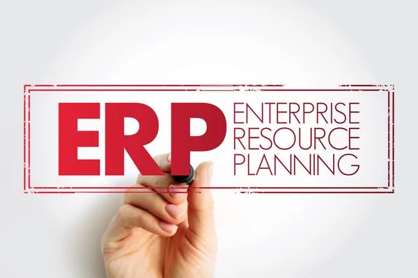 Erp Enterprise Resource Planning Akronym Business Concept Background — Stock fotografie